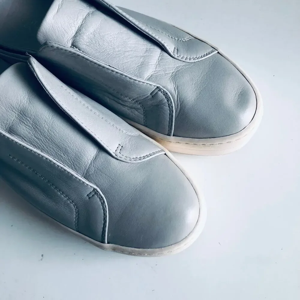 J Slides 'Alara' Women's  8 Slip On Sneaker Mule Gray Leather Clog Slide